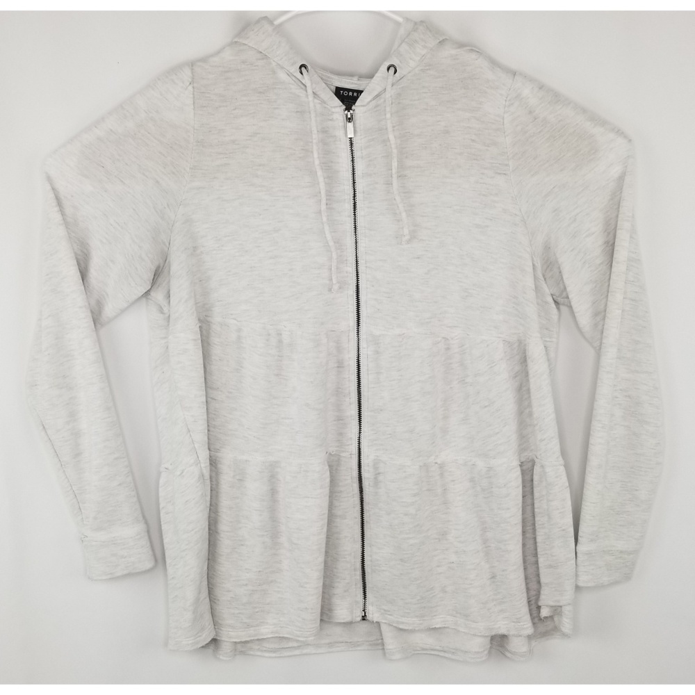 🌵Torrid Light Gray Zip Hoodie Light Jacket Size 0